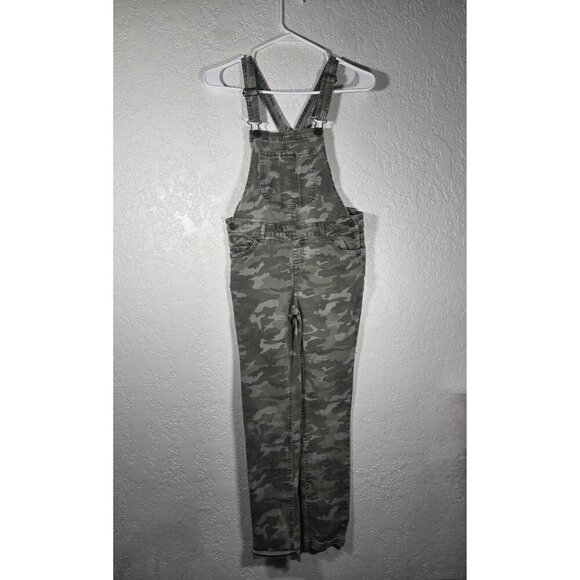 JUSTICE Camo Jean Camouflage Overalls Pants Size 14 - Picture 1 of 4